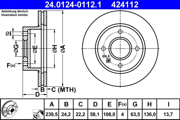 ATE 24.0124-0112.1 - Bremsscheibe Neu