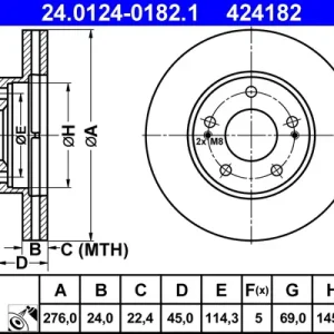 Aktuell ATE 24.0124-0182.1 - Bremsscheibe