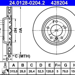 Neue Ware ATE 24.0128-0204.2 - Bremsscheibe