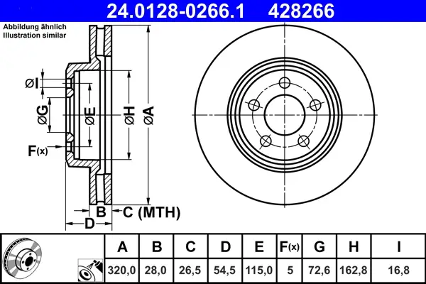 ATE 24.0128-0266.1 - Bremsscheibe Angebot