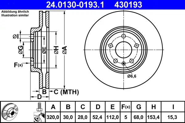 ATE 24.0130-0193.1 - Bremsscheibe Billig