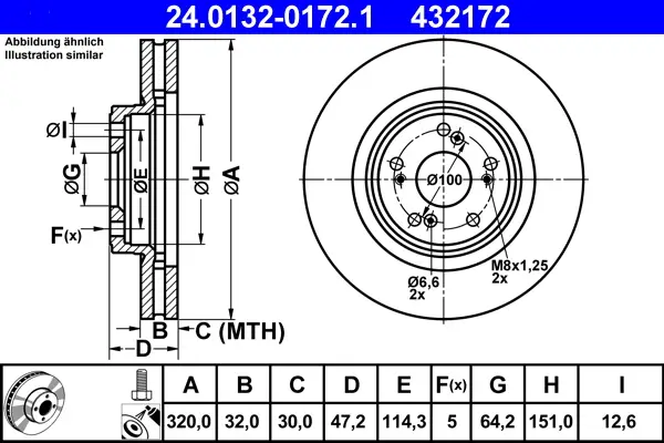 ATE 24.0132-0172.1 - Bremsscheibe Sale