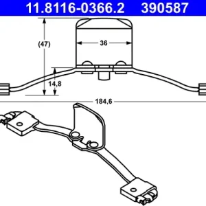 Schnäppchen ATE 11.8116-0366.2 - Feder, Bremssattel