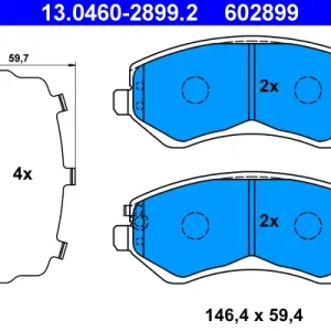 Schneller Versand ATE 13.0460-2899.2 - Bremsbelagsatz, Scheibenbremse