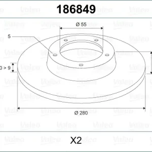 VALEO 186849 - Bremsscheibe Neu