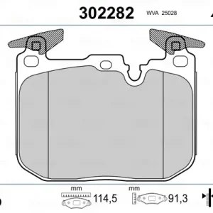 Markenprodukt VALEO 302282 - Bremsbelagsatz, Scheibenbremse - FIRST