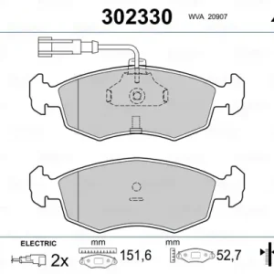 Schneller Versand VALEO 302330 - Bremsbelagsatz, Scheibenbremse - FIRST