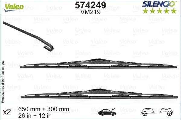 Beliebt VALEO VM219 Scheibenwischer 574249 - SILENCIO CONVENTIONAL SET650mm / 280mm