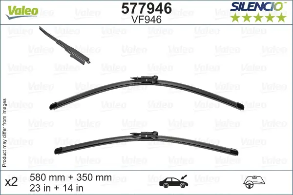Neue Ware VALEO VF946 Scheibenwischer 577946 - SILENCIO FLAT BLADE SET580mm / 350mm