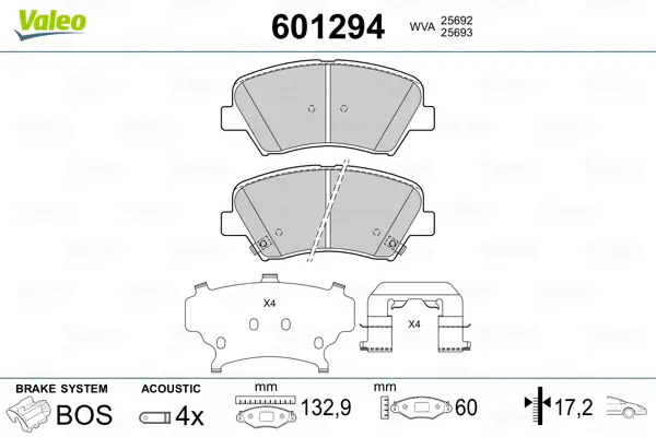 VALEO 601294 - Bremsbelagsatz, Scheibenbremse Sale