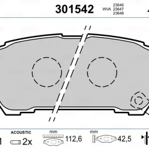 VALEO 301542 - Bremsbelagsatz, Scheibenbremse - FIRST Sale