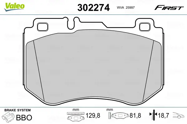 Heißes Angebot VALEO 302274 - Bremsbelagsatz, Scheibenbremse - FIRST