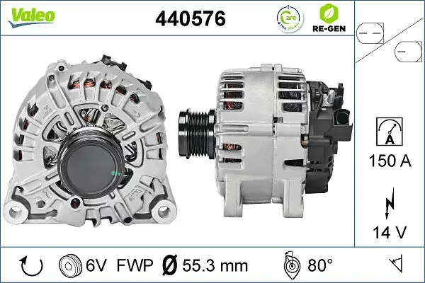 VALEO 440576 - Generator - VALEO RE-GEN REMANUFACTURED Echt