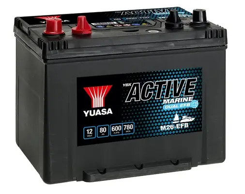 YUASA M26-EFB - Starterbatterie - Marine Batteries 80Ah 600 A 12 V Echt