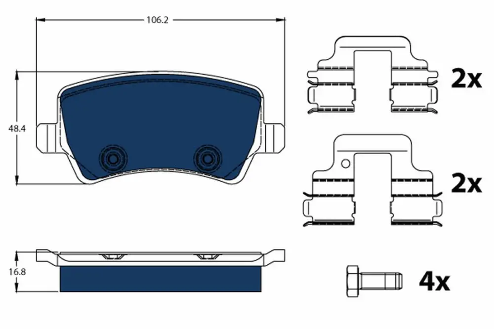 TRW GDB1685BTE - Bremsbelagsatz, Scheibenbremse - ELECTRIC BLUE Geprüft