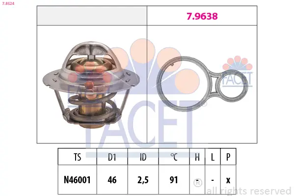 Neu Im Sortiment FACET 7.8524 - Thermostat, Kühlmittel