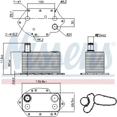 Saisonangebot NISSENS 90905 - Ölkühler, Motoröl - ** FIRST FIT **
