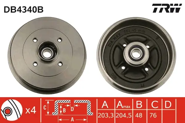 TRW DB4340B - Bremstrommel Aktuell