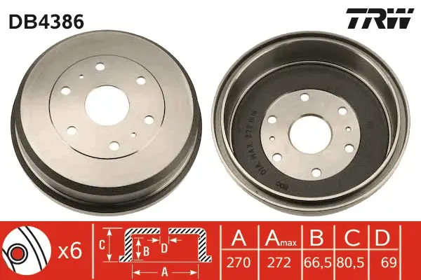 TRW DB4386 - Bremstrommel Bestpreis