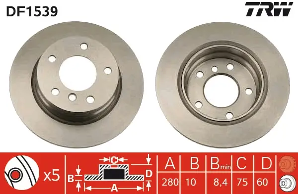 Neue Ware TRW DF1539 - Bremsscheibe