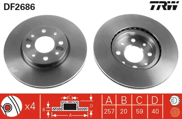 TRW DF2686 - Bremsscheibe Echt