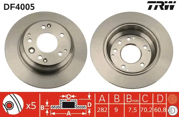 Zertifiziert TRW DF4005 - Bremsscheibe