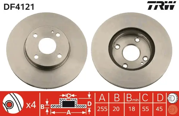 Markenprodukt TRW DF4121 - Bremsscheibe