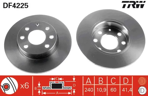 Nur Für Kurze Zeit TRW DF4225 - Bremsscheibe