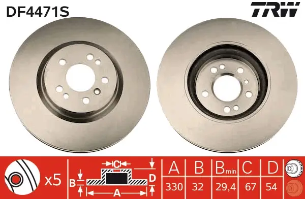 TRW DF4471S - Bremsscheibe - TRW SINGLE Must-Have