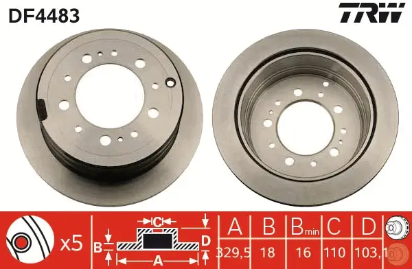 TRW DF4483 - Bremsscheibe Ausverkauf