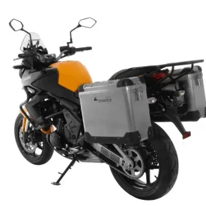 Billig Motorrad Alukoffer System ZEGA Pro 31/31 Liter mit Stahlträger schwarz für Kawasaki Versys 650 (2010-2014)