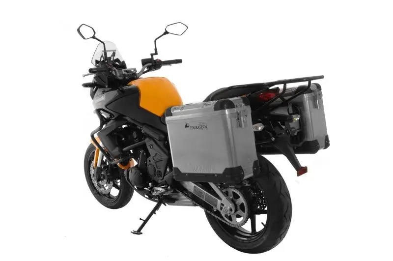 Billig Motorrad Alukoffer System ZEGA Pro 31/31 Liter mit Stahlträger schwarz für Kawasaki Versys 650 (2010-2014)