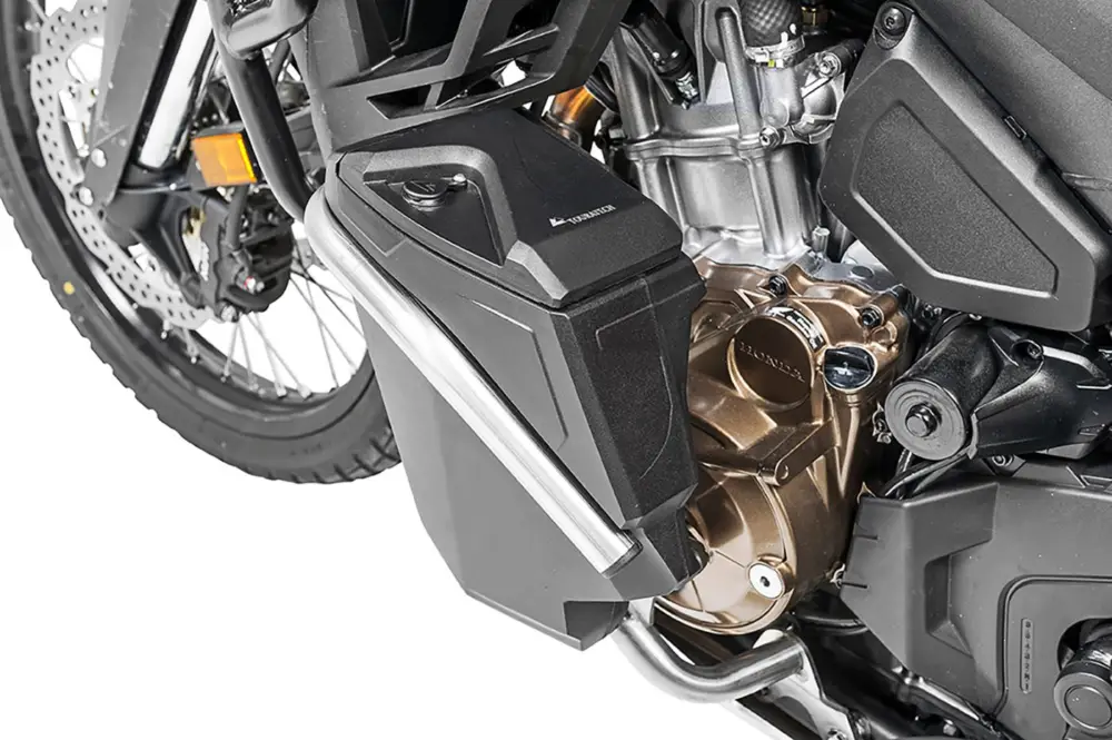 Günstig Motorrad Werkzeugbox mit Motorsturzbügel - Nachrüstsatz - linke Seite, Edelstahl für Honda CRF1100L Africa Twin/ CRF1100L Adventure Sports