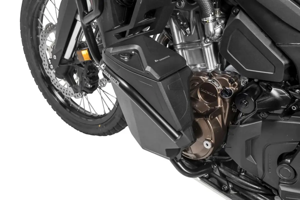 Direktkauf Motorrad Werkzeugbox mit Motorsturzbügel - Nachrüstsatz - linke Seite, Edelstahl, schwarz für Honda CRF1100L Africa Twin/ CRF1100L Adventure Sports