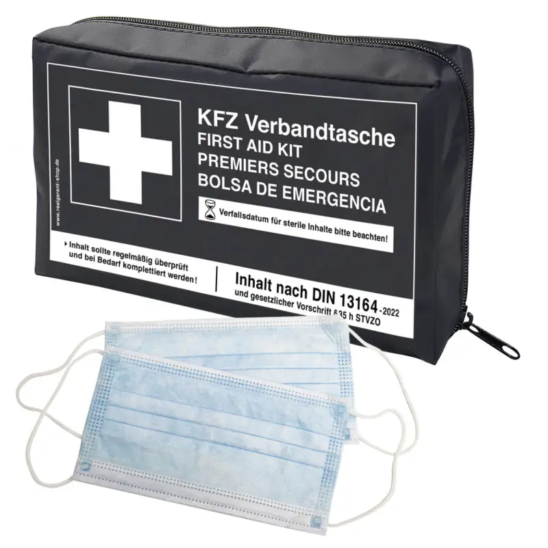 Günstig KFZ Verbandtasche Klettstreifen rückseitig, Inhalt gem. neuer DIN 13164-2022