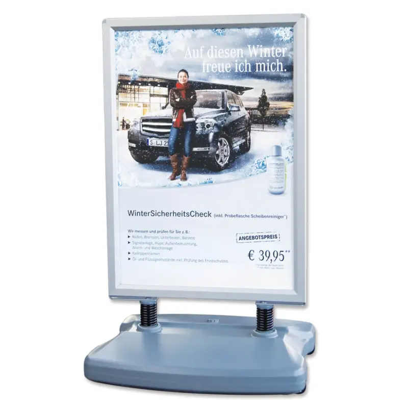 Kundenstopper Wind für Posterformat DIN A1, mit 2 Rollen Markenware