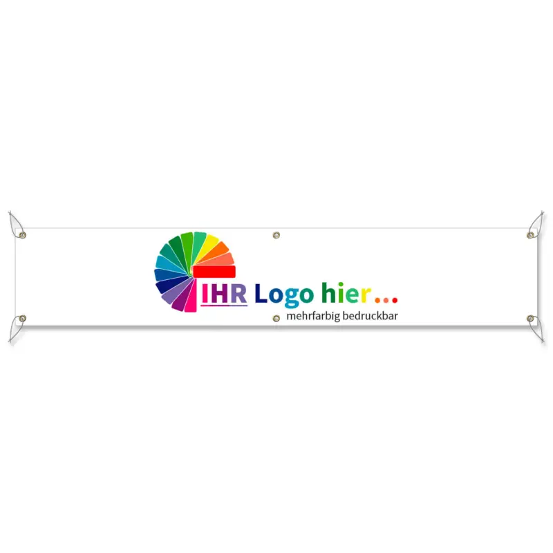 Spannband Logo mit Ihrem Design bedruckt 400 x 75 cm Garantierte Lieferung