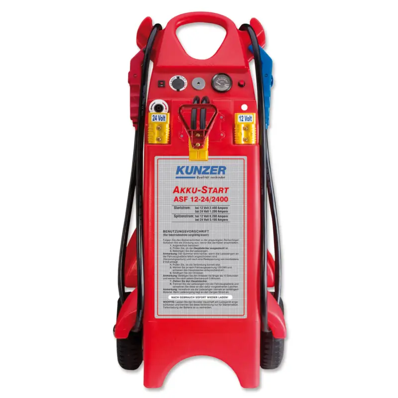 Kunzer ASF12-24/2400 Akku-Starter, für 12 Volt und 24 Volt Profigerät, fahrbar Schneller Versand