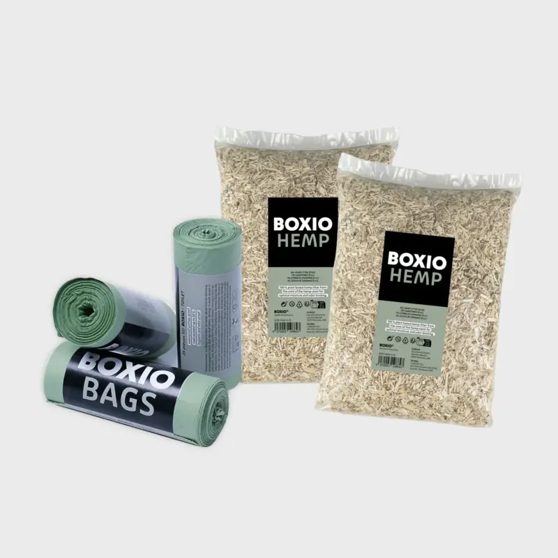 BOXIO REFILL BUNDLE Nachfüllpack mit Hanfstreu und Müllbeuteln Beliebt