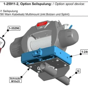 Markenware Optionale Seilspulung für Hidden Multi-Mount inklusive Kabel