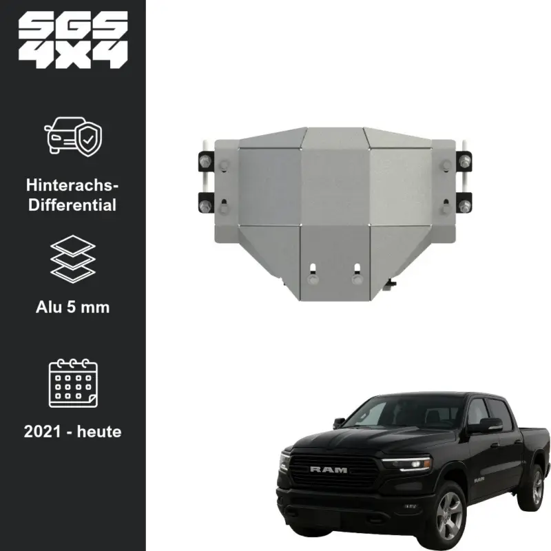 Direkt Vom Hersteller Unterfahrschutz Dodge RAM 1500 (ab 2021) Hinterachse Aluminium 5 mm