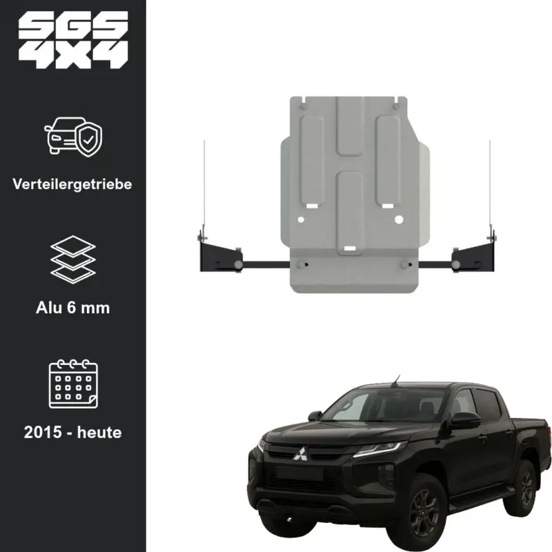 Ausverkauf Unterfahrschutz Mitsubishi L200 (ab 09/2015) Verteilergetriebe Aluminium 6 mm