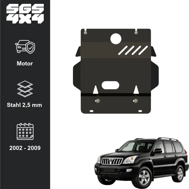 Jetzt Kaufen Unterfahrschutz Toyota Land Cruiser J120 (J120, 2002 bis 2009) Motor Stahl 2,5 mm