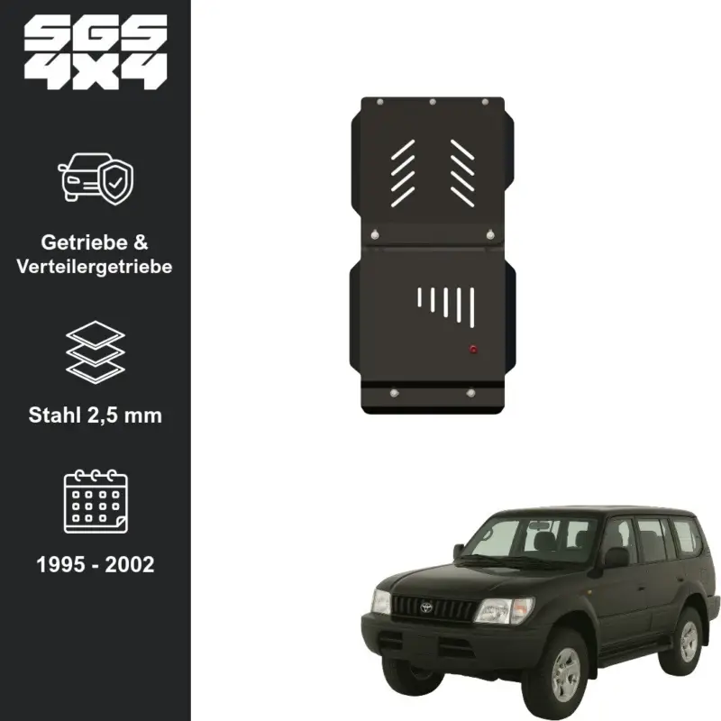 Unterfahrschutz Toyota Land Cruiser J90 (Prado 5-türig) Getriebe & Verteilergetriebe Stahl 2,5 mm Nur Heute