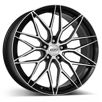 8 x 18 ET 48DOTZ Felge für Suzuki SX4 4-Tür in schwarz/poliert Begrenztes Angebot