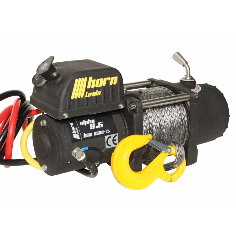 Finale Aktion horntools Seilwinde 4,3to Alpha 9.5 Kompakt 12V passend für Hänger mit Kunststoffseil - HSW9500TRADY-12VDY