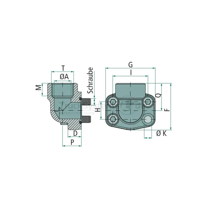 SAE-Flansch 90 1/2‘‘ 3000 BSP 1/2‘‘ Wochenendangebot